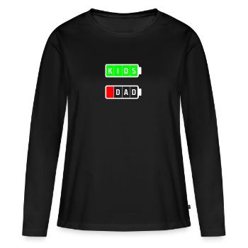 dad kids white - Women's Premium Organic Long Sleeve Shirt - black - Front - Julia (174cm)