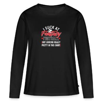 Fantasy Football Perdant Shirt - T-shirt manches longues Premium bio Femme - noir - Devant - Julia (174cm)