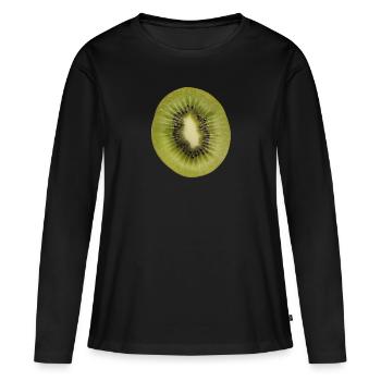 kiwi - T-shirt manches longues Premium bio Femme - noir - Devant - Julia (174cm)