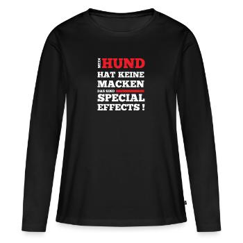 Hunde Tshirt für Hundebesitzer Geschenk lustig - Frauen Premium Bio Langarmshirt - Schwarz - Vorne - Julia (174cm)
