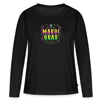 Mardi Gras Drôle de costume de fête Ceci est mon Mardi - T-shirt manches longues Premium bio Femme - noir - Devant - Julia (174cm)