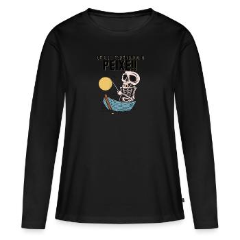 De Boa Esperando o Peixe - T-shirt manches longues Premium bio Femme - noir - Devant - Julia (174cm)