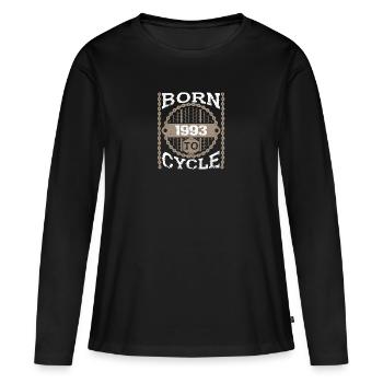 né à vélo moutainbike vélo 1993 - T-shirt manches longues Premium bio Femme - noir - Devant - Julia (174cm)