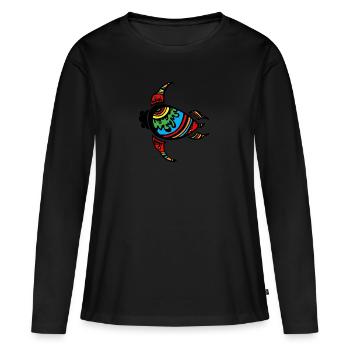 Expérience Voyage Ethno - T-shirt manches longues Premium bio Femme - noir - Devant - Julia (174cm)
