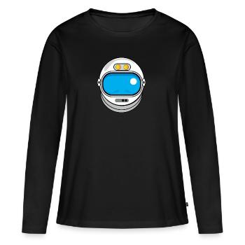 Spacehelmet - Frauen Premium Bio Langarmshirt - Schwarz - Vorne - Julia (174cm)