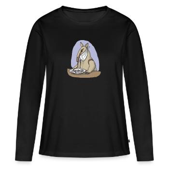Amei 79 - T-shirt manches longues Premium bio Femme - noir - Devant - Julia (174cm)