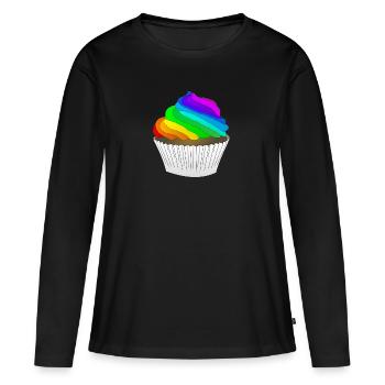 Cupcake - Frauen Premium Bio Langarmshirt - Schwarz - Vorne - Julia (174cm)