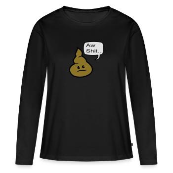 aw shit - T-shirt manches longues Premium bio Femme - noir - Devant - Julia (174cm)