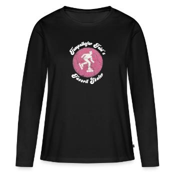 Tempelhofer Feld Skater - Frauen Premium Bio Langarmshirt - Schwarz - Vorne - Julia (174cm)