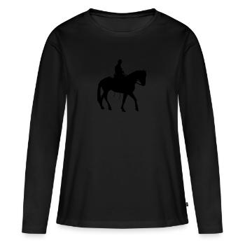 cavalier - T-shirt manches longues Premium bio Femme - noir - Devant - Julia (174cm)