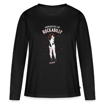 Daughters of Rockabilly - T-shirt manches longues Premium bio Femme - noir - Devant - Julia (174cm)