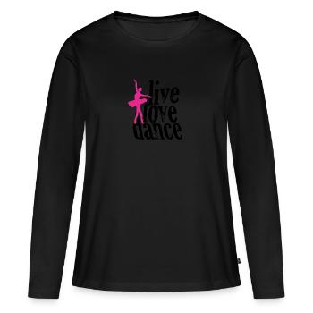 DANCE - Frauen Premium Bio Langarmshirt - Schwarz - Vorne - Julia (174cm)