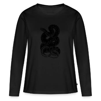 Serpent Reptiles terrariums Illustration - T-shirt manches longues Premium bio Femme - noir - Devant - Julia (174cm)