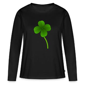 Trèfle - T-shirt manches longues Premium bio Femme - noir - Devant - Julia (174cm)