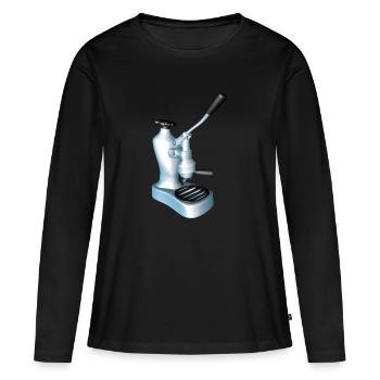 Café expresso cappuccino - T-shirt manches longues Premium bio Femme - noir - Devant - Julia (174cm)