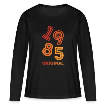 1985 Original - Frauen Premium Bio Langarmshirt - Schwarz - Vorne - Julia (174cm)