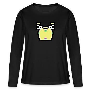 Pixel Krabbe - Frauen Premium Bio Langarmshirt - Schwarz - Vorne - Julia (174cm)