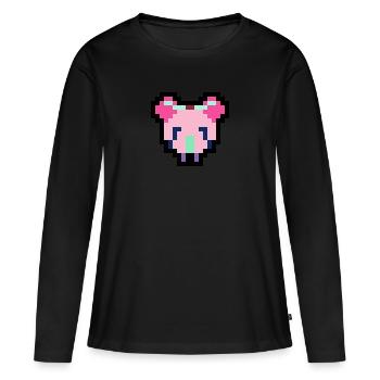 Pixel Maus - Frauen Premium Bio Langarmshirt - Schwarz - Vorne - Julia (174cm)