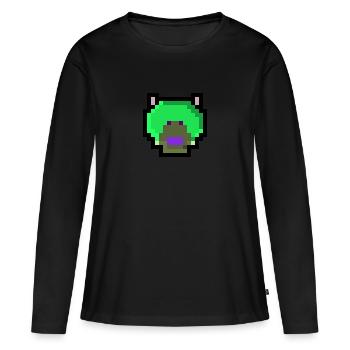Pixel Bär - Frauen Premium Bio Langarmshirt - Schwarz - Vorne - Julia (174cm)