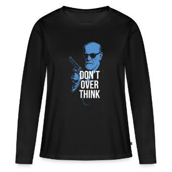 Sigmund Freud rétro audacieux avec arme à feu - T-shirt manches longues Premium bio Femme - noir - Devant - Julia (174cm)