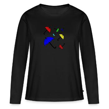 T-shirt Parasol - T-shirt manches longues Premium bio Femme - noir - Devant - Julia (174cm)
