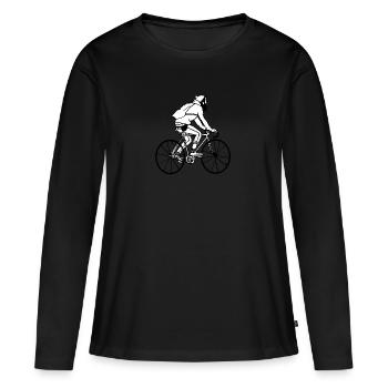 Hipster - T-shirt manches longues Premium bio Femme - noir - Devant - Julia (174cm)