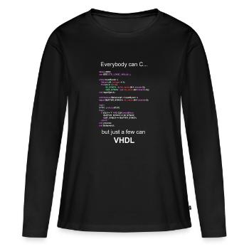 VHDL HDL FPGA Développeur Électrotechnique Ingénieur - T-shirt manches longues Premium bio Femme - noir - Devant - Julia (174cm)