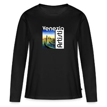 Venise: Venezia Artisti, San Marco - T-shirt manches longues Premium bio Femme - noir - Devant - Julia (174cm)