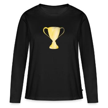 Coupe d'or - T-shirt manches longues Premium bio Femme - noir - Devant - Julia (174cm)