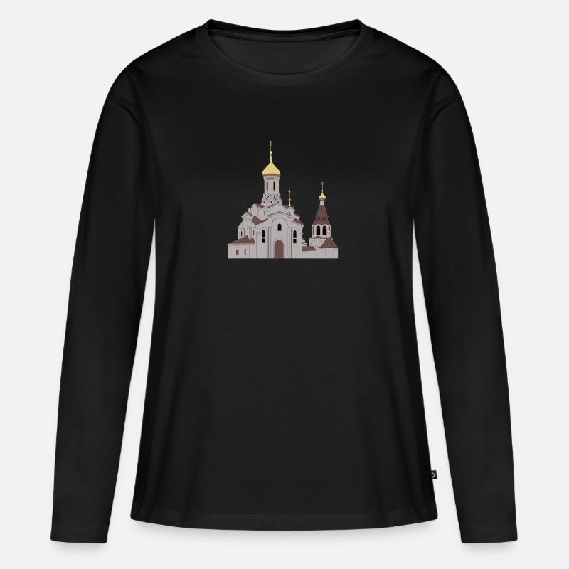 Orthodoxe Kirche - Frauen Premium Bio Langarmshirt - Schwarz
