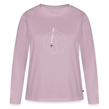 violoncelle - T-shirt manches longues Premium bio Femme - rose poudré - Devant - Julia (174cm)