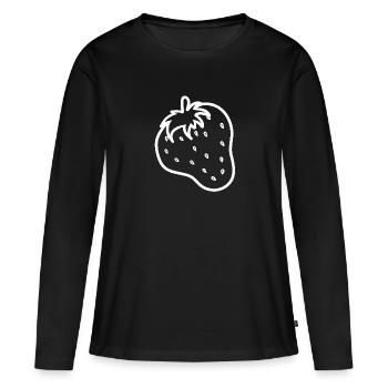 fraise - T-shirt manches longues Premium bio Femme - noir - Devant - Julia (174cm)