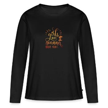 Girls just wanna SUN - T-shirt manches longues Premium bio Femme - noir - Devant - Julia (174cm)