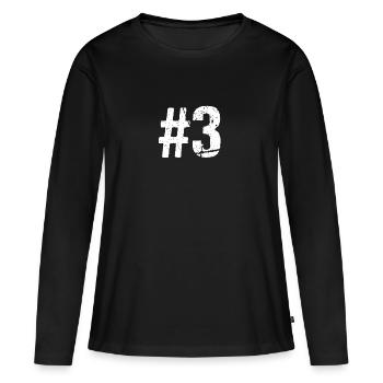 Teamplayer Hashtag Nummer 3 Drei Mannschaft - Frauen Premium Bio Langarmshirt - Schwarz - Vorne - Julia (174cm)