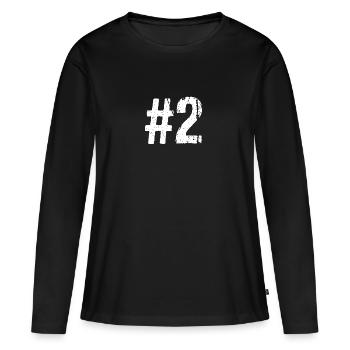 Teamplayer Hashtag Nummer 2 Zwei Mannschaft - Frauen Premium Bio Langarmshirt - Schwarz - Vorne - Julia (174cm)