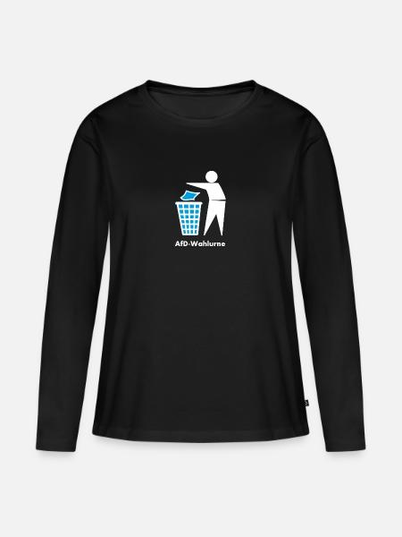 Afd Wahlurne - Frauen Premium Bio Langarmshirt - Schwarz