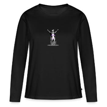 Superstar - T-shirt manches longues Premium bio Femme - noir - Devant - Julia (174cm)