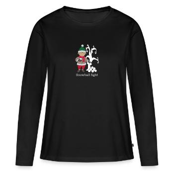 Boule de neige Boule de neige d'hiver Lutte - T-shirt manches longues Premium bio Femme - noir - Devant - Julia (174cm)