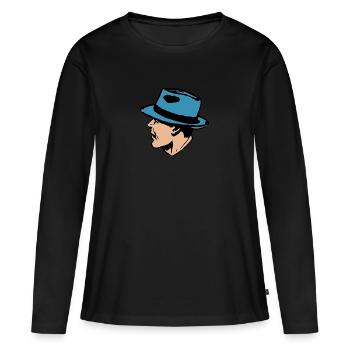 Gangster Pop Art - T-shirt manches longues Premium bio Femme - noir - Devant - Julia (174cm)
