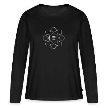 atome - T-shirt manches longues Premium bio Femme - noir - Devant - Julia (174cm)