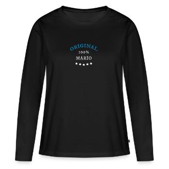100% d'origine Mario Gift - T-shirt manches longues Premium bio Femme - noir - Devant - Julia (174cm)