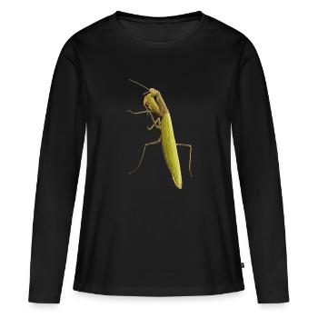 Une mante religieuse en attente - T-shirt manches longues Premium bio Femme - noir - Devant - Julia (174cm)