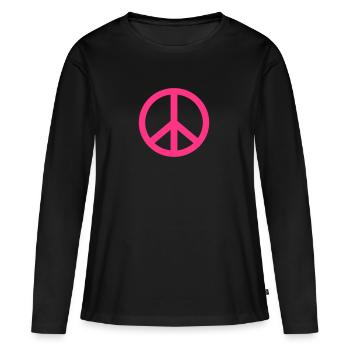 symbole de la paix de la fierté gaie de couleur rose - T-shirt manches longues Premium bio Femme - noir - Devant - Julia (174cm)
