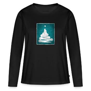 Point d’exclamation Tas - T-shirt manches longues Premium bio Femme - noir - Devant - Julia (174cm)
