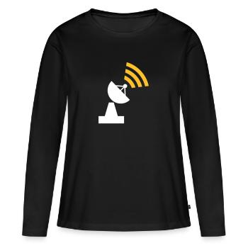 Wlan - T-shirt manches longues Premium bio Femme - noir - Devant - Julia (174cm)