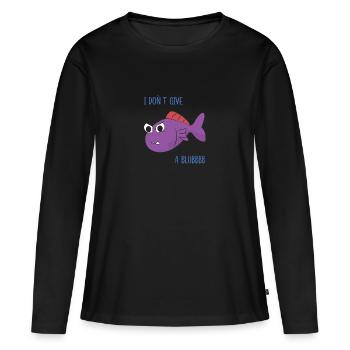 Poisson adolescent pubère provocateur - T-shirt manches longues Premium bio Femme - noir - Devant - Julia (174cm)