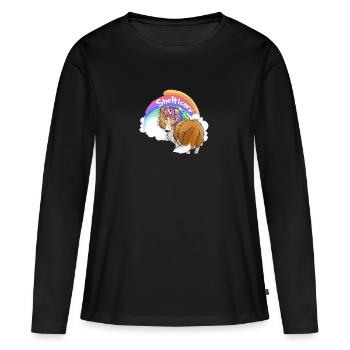 Shelticorn Fauve - T-shirt manches longues Premium bio Femme - noir - Devant - Julia (174cm)