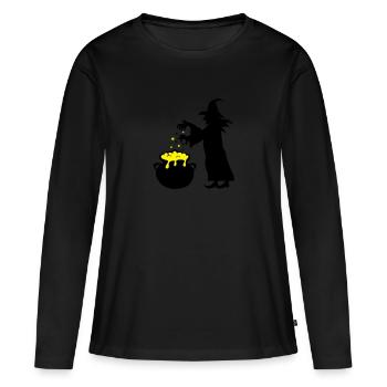 sorcière - T-shirt manches longues Premium bio Femme - noir - Devant - Julia (174cm)