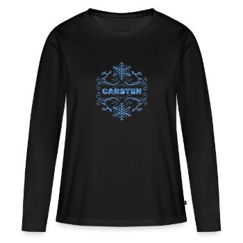 Flocon de neige pour Carsten Winter Iceflake - T-shirt manches longues Premium bio Femme - noir - Devant - Julia (174cm)