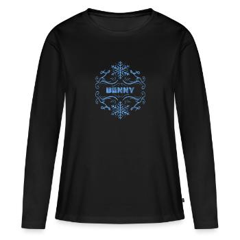 Benny - T-shirt manches longues Premium bio Femme - noir - Devant - Julia (174cm)